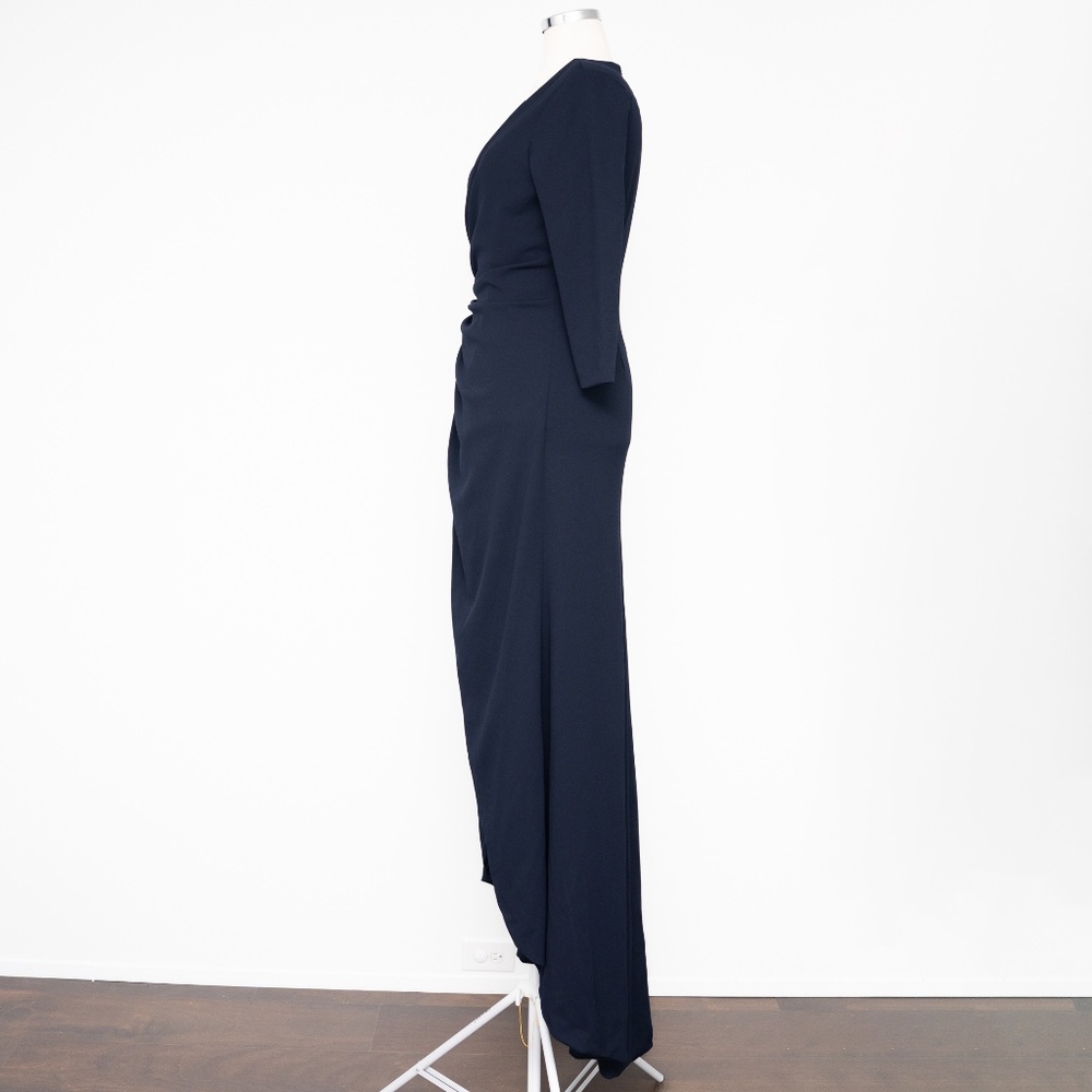 Calvin Klein - Ruched Rhinestone-Button‎ Gown - Picture 6 of 11